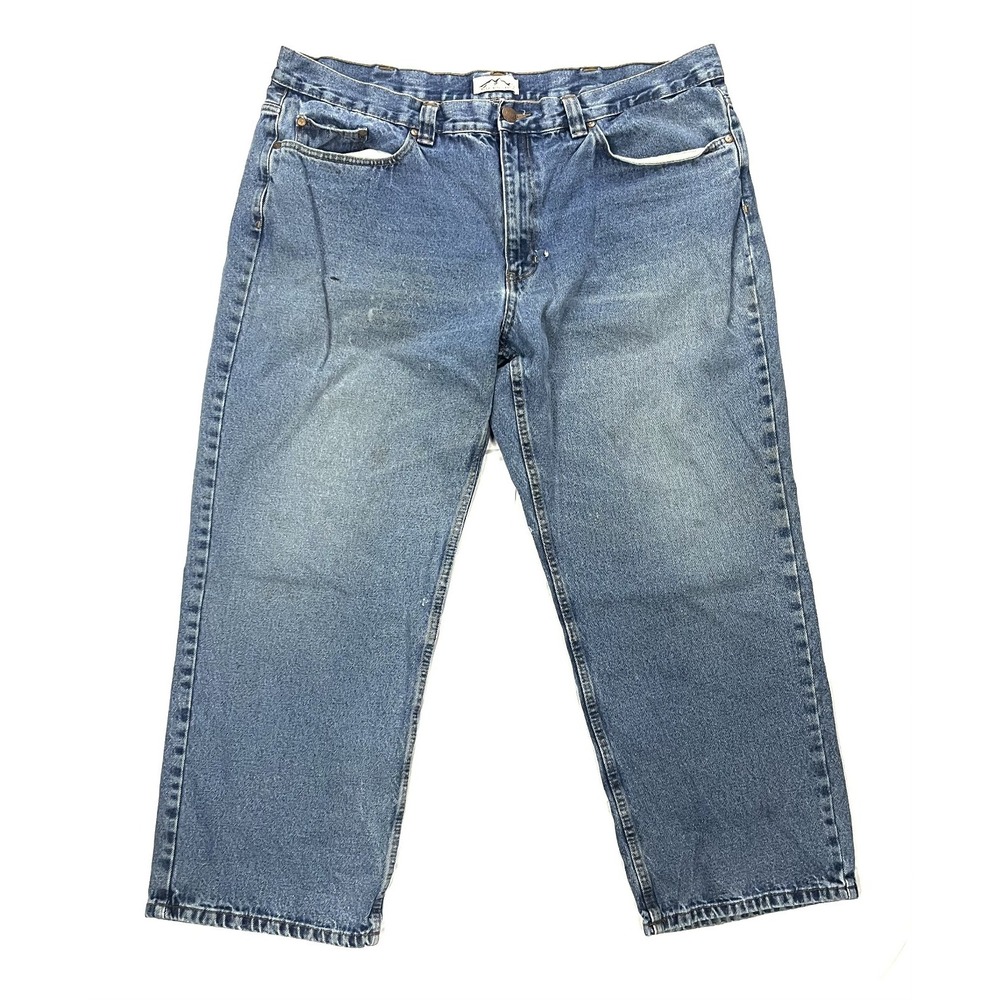 Blue Mountain Men's 44x30 Relaxed Fit Denim Work Jeans 100% Cotton Big Tall